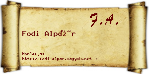 Fodi Alpár névjegykártya